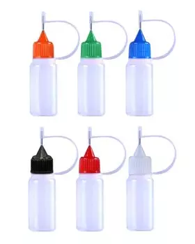 Samcos Needle Bottle Dropper Bottle Paint Bottle with Needle Glue Bottle PE Material Multicolor 6pcs30ml