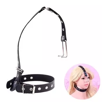 Samcos Носовой крючок Носовой крючок SM Товары PU Носовой крючок с ошейником SM Gag Restraint Игрушка для взрослых SM Slave Game Унисекс Экстремальный Тренировочный Регулируемый