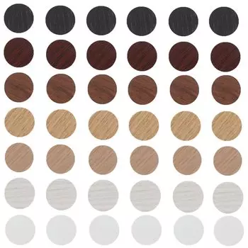 Samcos Screw Hole Sticker PVC Cover Adhesive Wood Grain Screw Sticker Hiding Scratch Holes Wood Products Fittings Pillars Wall Decoration Easy Repair