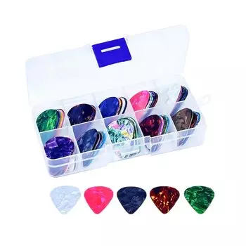Samcos Set of 30 Guitar Picks Thickness Storage Case Included Pick Medium Pick Guitar Guitar Pick Beginner Portable Practice Use Colorful Teardrop