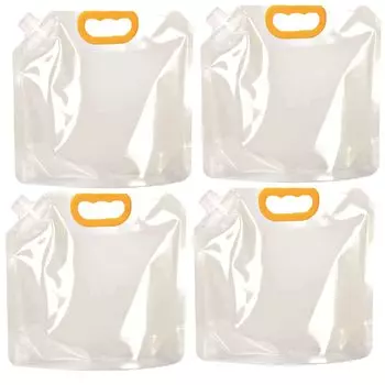 Samcos Water складной аварийный запас воды для пищевых продуктов PE влагостойкий белый зерновой комплект из 4 баков, сумка, сумка, легкий,