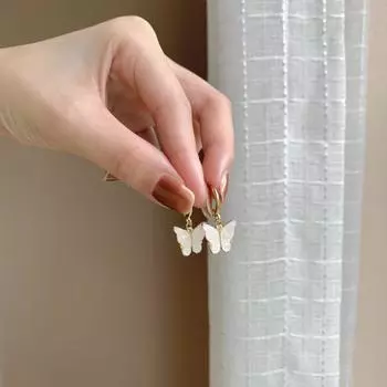 Серьги-бабочки в том же стиле, французские, стиль светской львицы, серебро S925, темперамент, элегантные, простые, стиль Ins, универсальные серьги 925