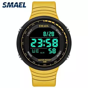 SAMEL мужские цифровые часы водостойкий хронограф секундомер мужские современные будильник электронные наручные часы чёрный/золотой