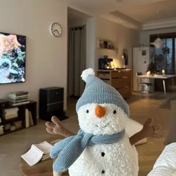 Сами Милый Маленький Снеговик Плюшевая Кукла - Успокаивающая Игрушка для Сна и Подарок на День Рождения для Девочек 25 cm