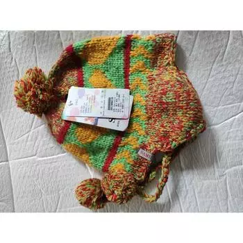 Samii Autumn and Winter Warm Leisure Female Cap Korean Version Color Knitting Woolen Cap I Outdoor Hiking Warm Hat Flower yellow All yards