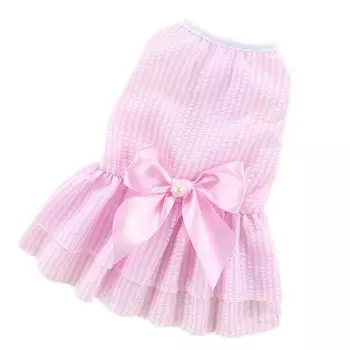 Samkos Dog One Pet Dog Cute Small Medium Commemorative Photo Shoot Clothes, Piece, Clothes, Spring/Summer, Breathable, Princess, Bowknot, Spring,