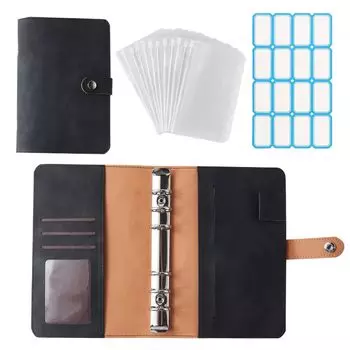 Samkos Домашняя бухгалтерская книга PU A6 с карточками 6 колец 12 молний офисный дом управление деньгами папка, кожа, размер, слоты, папка, карманы,