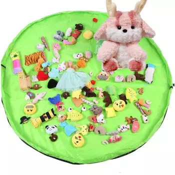 Samkos Toy Storage Большой диаметр складной детский ящик для хранения игрушек Легко моется Сумка для хранения принадлежностей, детский игровой коврик, вместимость, 150 см, сумка, вверх, (Свет