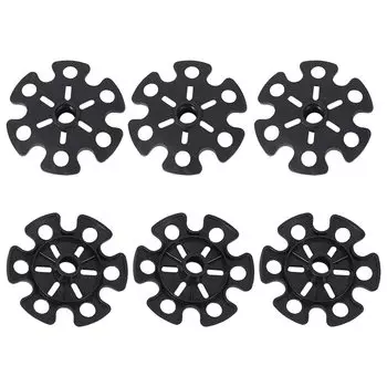 Samkos Trekking Pole Snowflake Pack of 6 Black Rubber Snow Basket Trailing Sticks Basket for Mountain Alpine Walking Ski Cap Stick Replacement (С)
