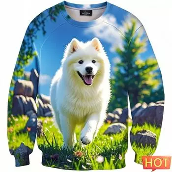 Самоано Новинка Толстовки и свитшоты Мужская одежда 3D-печать Уличная одежда большого размера Спортивная одежда Милый пуловер Детский с круглым вырезом и длинными рукавами S