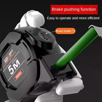 Самоблокирующаяся стальная рулетка, черная флуоресцентная лента 5 м, высокоточная утолщенная износостойкая измерительная лента, устойчивая к падениям