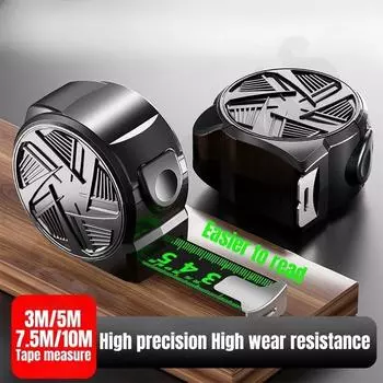 Самоблокирующаяся высокоточная метрическая рулетка, выдвижная 3M-10M, износостойкая стальная измерительная лента, измерительная линейка, инструменты для измерения