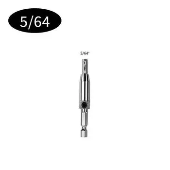 Самоцентрирующийся открыватель отверстий для дверных и оконных петель со встроенным набором сверл с шестигранным хвостовиком.