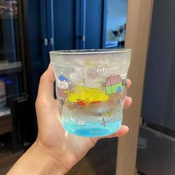 Самодельная мультяшная пижама Котенок Пластиковая чашка Тритан Экологически чистая Устойчивая к высоким температурам Зеленая чашка для сопровождения, Простая повседневная чашка 420ml