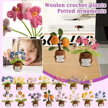 Самодельные вязаные горшки для растений Креативные вязаные горшки Милые горшки для позитивного поощрения One Size