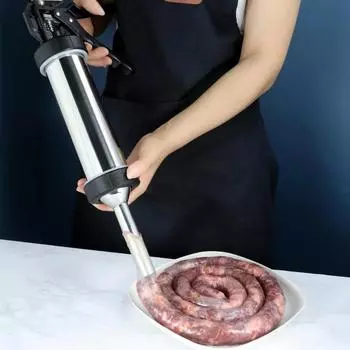 Самодельный ручной шприц для колбас из нержавеющей стали, шприц для колбасы, машина для наполнения мясом, кухонный инструмент для наполнения колбасы