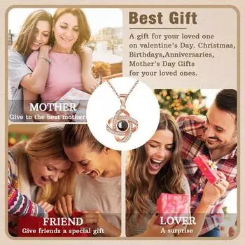 Самое модное колье в России. Колье с надписью «Я люблю тебя» в виде четырехлистного клевера на 100 языках Electroplated real gold