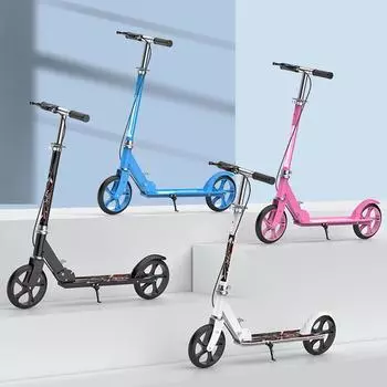 Самокат для взрослых скутер с двухколесным складным городским ручным тормозом для транспортировки белый