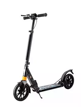 Самокат Kickboard для взрослых, регулируемый в 3-х положениях, поставляется с сумкой для хранения для удобного полностью функционального KIKII для детей, черный, уровни, чёрный