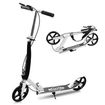 Самокат Kickboard с плечом для детей и 4 уровнями высоты, грузоподъемностью стоя, рождественским японским руководством по эксплуатации, ремень, складной, белый