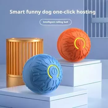 Самокатящийся мяч для собак и кошек, устойчивый к жеванию, интерактивный мяч, активируемый движением, перезаряжаемый движущийся мяч для больших и маленьких домашних животных A синий