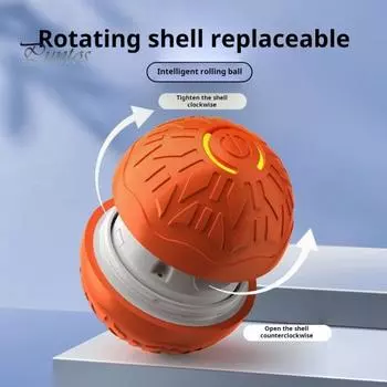 Самокатящийся мяч для собак и кошек, устойчивый к жеванию, интерактивный мяч, активируемый движением, перезаряжаемый движущийся мяч для больших и маленьких домашних животных A оранжевый