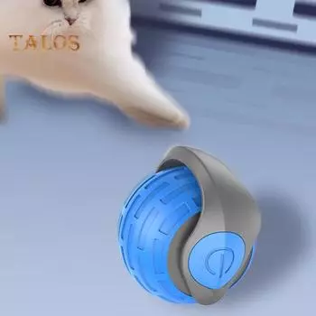 Самокатящийся мяч-дразнилка для кошек, электрический, активируемый касанием, катящийся мяч, перезаряжаемая игрушка для кошек, мяч для домашних животных, для игр в помещении и на улице синий