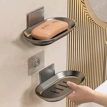 Самоклеящаяся алюминиевая мыльница, моющаяся настенная мыльница, вешалка, съемная мыльная емкость, стойка для хранения