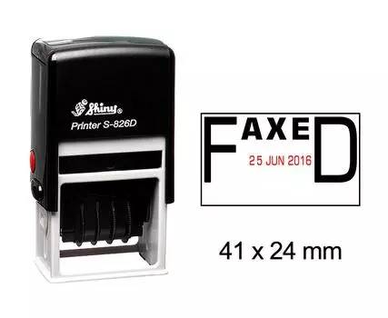 Самоклеящаяся блестящая дата-штамп с отправленным по факсу текстом Office Канцелярские резиновые штампы Impression Area : 41 mm x 24 mm чёрный
