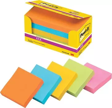 Самоклеящаяся бумага Post-it 50x50 мм 90 листов x10 или флуоресцентная смесь цветов 6501SS-NE