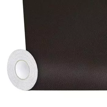 Самоклеящаяся кожаная заплатка – Текстура личи для дивана и мебели One Size кофейный