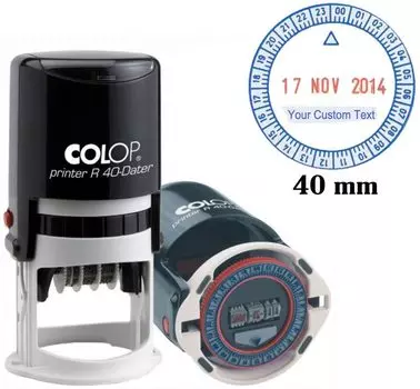 Самоклеящаяся краска COLOP R40 24-часовой штамп времени и даты 40 мм круглый деловой штамп индивидуальный текст красный 40MM синий