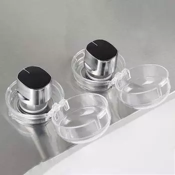 Самоклеящаяся крышка замка для духовки, прозрачные защитные ограждения для блокировки плиты для кухни чёрный