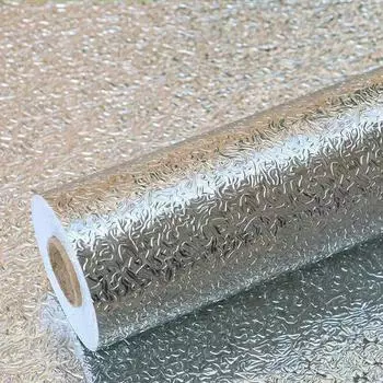 Самоклеящаяся кухонная маслостойкая наклейка термостойкие обои водонепроницаемая алюминиевая фольга для столешницы ящика шкафа полки 40CMx1M