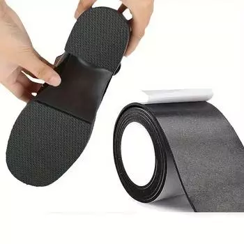 Самоклеящаяся лента для ремонта обуви - нескользящая, шумопоглощающая защита подошвы для высоких каблуков, кроссовок и сандалий, противоскользящая защита от снега 1Pc чёрный