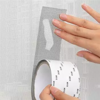 Самоклеящаяся лента для ремонта оконных экранов, заплатка для закрытия дыр, разрывов, противомоскитная сетка чёрный