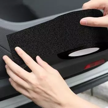 Самоклеящаяся наклейка для защиты кромки двери автомобиля, наклейки на пороги от царапин, защитная пленка для автомобиля, водонепроницаемые внешние детали 500x2.5CM чёрный