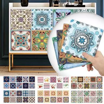 Самоклеящаяся наклейка из ПВХ, водостойкая наклейка на плитку «сделай сам», мебель, ванная комната, кухня, настенные наклейки, съемные наклейки на плитку 1 Set 10x10cm 10PCS