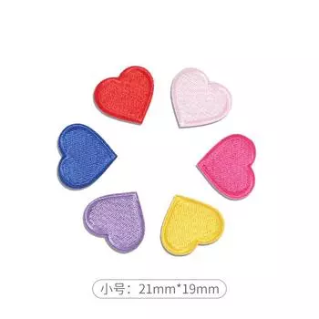 Самоклеящаяся наклейка Love Patch, наклейка для одежды, брюк, пуховик, ремонт без дырок, наклейка для вышивки в форме сердца small mixed color-A (6 small)