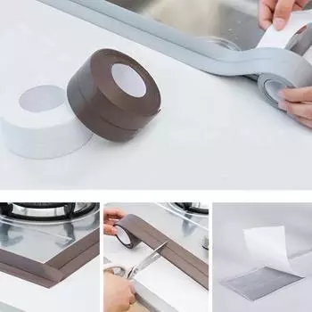 Самоклеящаяся наклейка на раковину для кухни, ванной комнаты, водонепроницаемые антивлажные керамические наклейки из ПВХ бежевый