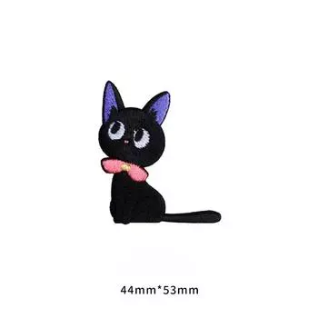 Самоклеящаяся наклейка с изображением большеглазого кота на футболки, одежду, брюки, сумки, дырки, бесшовную вышивку, ремонт, наклейку на ткань пуховика Cute cat