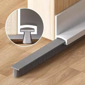 Самоклеящаяся нижняя уплотнительная полоса для двери для звукоизоляции, ветронепроницаемая, с защитой от насекомых One Size белый