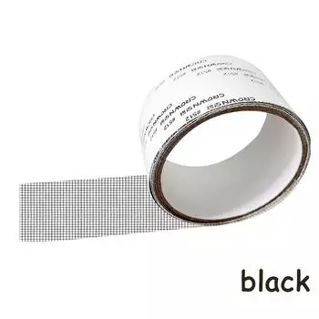 Самоклеящаяся оконная сетка, москитная сетка, ремонтная лента, заплатка, закрывающая отверстия, сетчатая наклейка, противомоскитная лента для окон, дверей, субсидий 1PCS чёрный