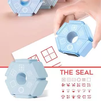 Самоклеящаяся печать для оценки, канцелярские принадлежности, детский подарок, шестигранная печать, учительский штамп, значок для награды, английская печать 05