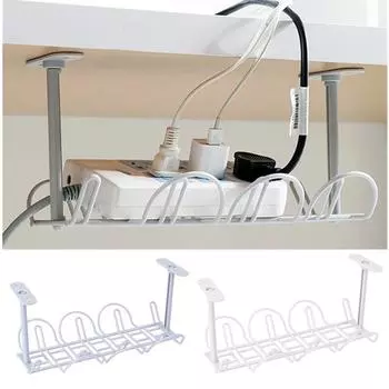 Самоклеящаяся полка для хранения розеток под столом, провод, шнур питания, органайзер, полка, лоток для управления кабелями, прочный подвесной держатель