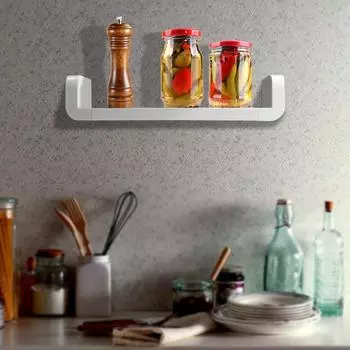 Самоклеящаяся полка для шампуня, ванны, душа, настенная белая полка для хранения мусора, полка для хранения приправ Medium