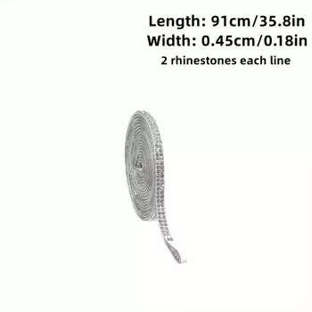 Самоклеящаяся полосатая блестящая лента-наклейка со стразами, самодельная лента для украшений, подходит для свадебных вечеринок, украшения стекла телефона в машине 2 rows