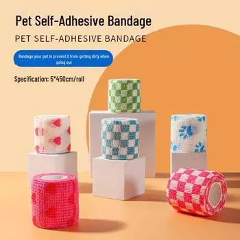 Самоклеящаяся повязка для домашних животных: Связанная вручную, нетканая, легкая и дышащая защита для собак и кошек от грязи на открытом воздухе. белый