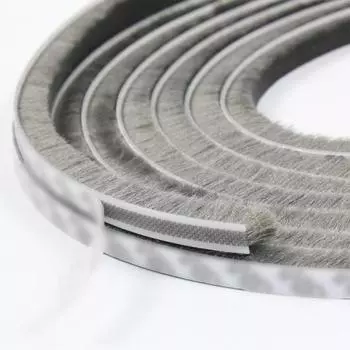 Самоклеящаяся щетка, уплотнительная лента для двери, окна, защита от сквозняков, звукоизоляция, ветрозащитная прокладка для уплотнителя 10 м/5 м/1 м 1M-9x5mm серый
