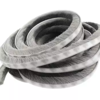 Самоклеящаяся щетка, уплотнительная лента для двери, окна, защита от сквозняков, звукоизоляция, ветрозащитная прокладка для уплотнителя 10 м/5 м/1 м 1M-9x5mm серый